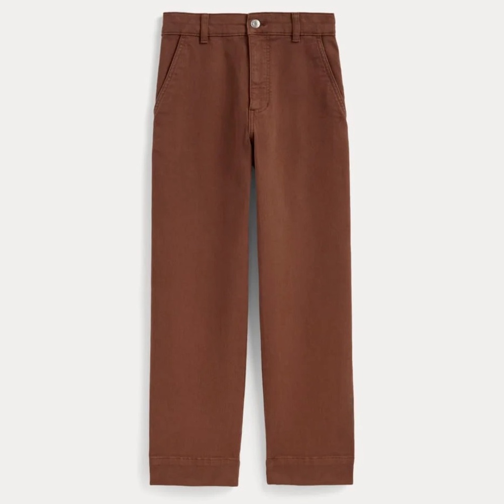 Everlane Brown Straight-Leg Cotton Trousers